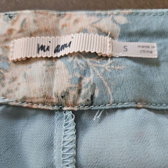 Mi Ami Skirt Lt.Blue Peach Floral Ruffle Hem Feminine Long Maxi Peek A Boo Fairy - Picture 2 of 9